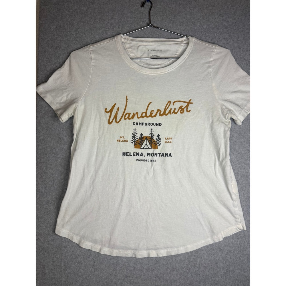 Anthropologie Wanderlust Campground Helena Montana Graphic Tee Cream XS
